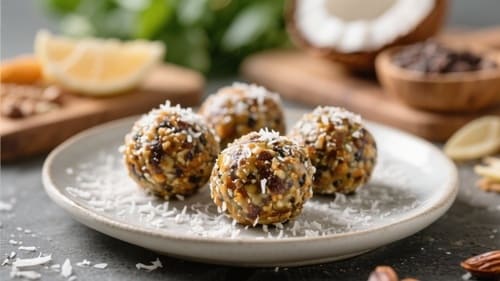 Energy Balls mit Kokosraspeln