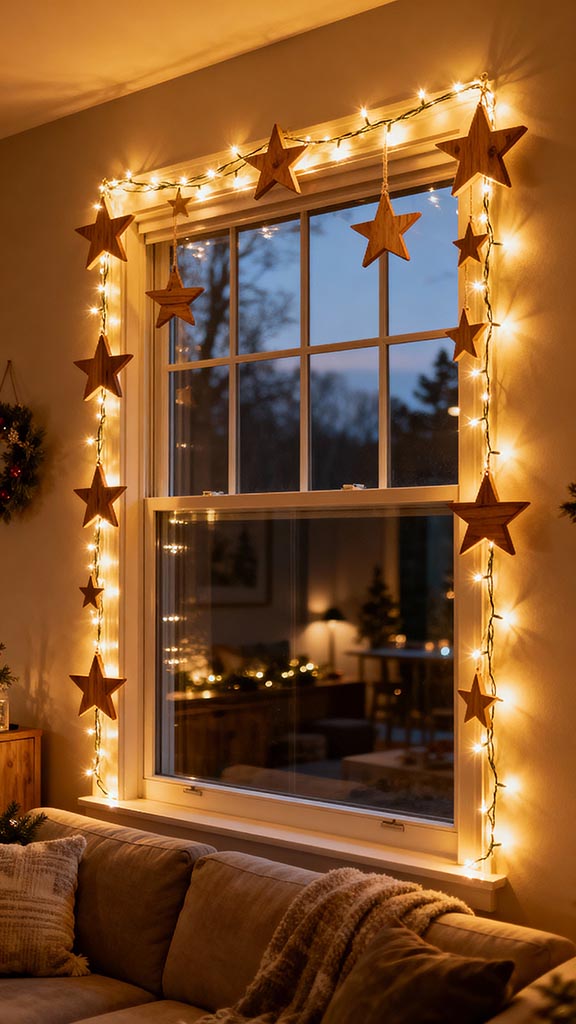 Lichterrahmen mit warmen LED-Lampen als Weihnachtsdeko