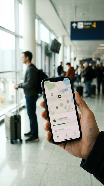 Mit einem Koffer-Tracker den Standort des Gepäcks jederzeit im Blick behalten. Mehr Sicherheit und weniger Reiseangst beim Fliegen.