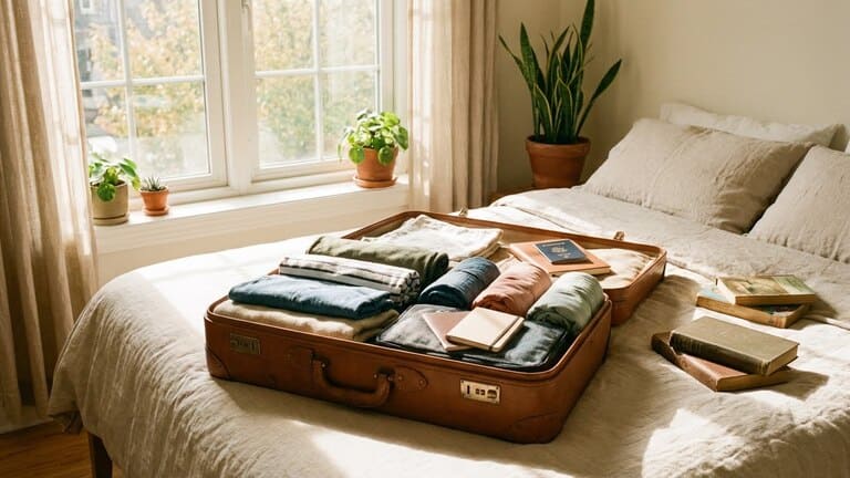 Entspannte Reisevorbereitung mit organisiertem Koffer, Packliste und Reisezubehör. Ideal für einen stressfreien Start in den Urlaub und weniger Reiseangst