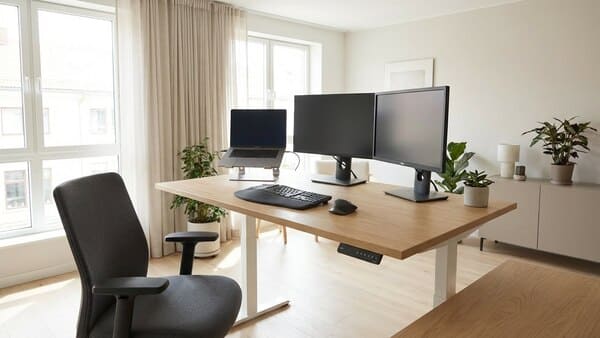 Ergonomischer Bürostuhl mit Rückenstütze im Homeoffice