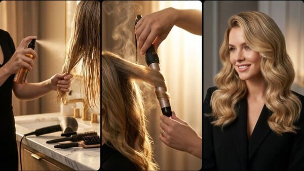 Soft Hollywood Waves Silvester Frisur Schritt für Schritt