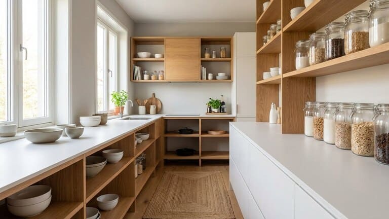 Aufgeräumte moderne Küche mit stilvollen Küchen-Organizern