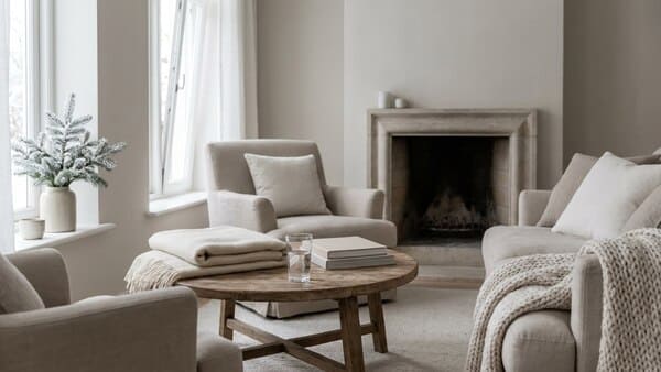 Offenes Fenster und Glas Wasser für gesundes Raumklima im Winter