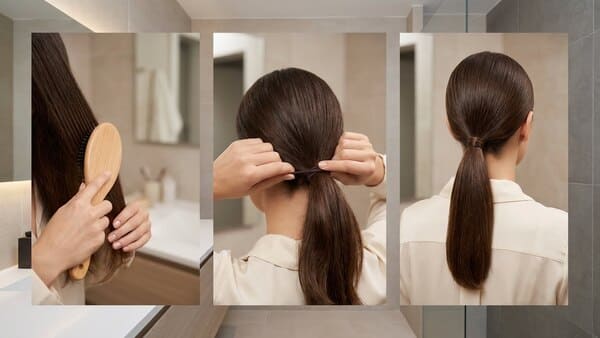 Sleek Low Pony Silvester Frisur Schritt für Schritt