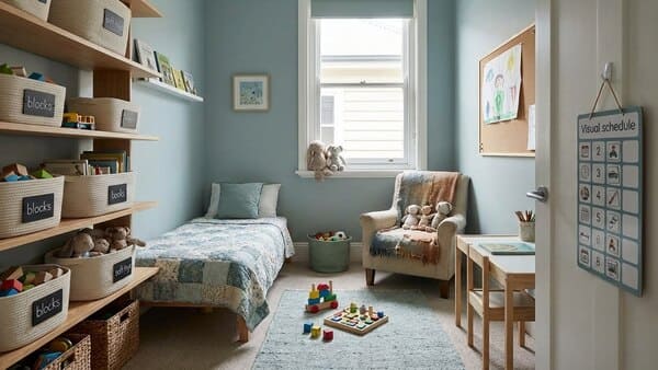 Spielzeug hat feste Plätze im Kinderzimmer