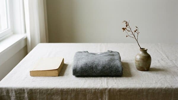 Drei Alltagsgegenstände übersichtlich angeordnet als Symbol für bewusste Entscheidungen