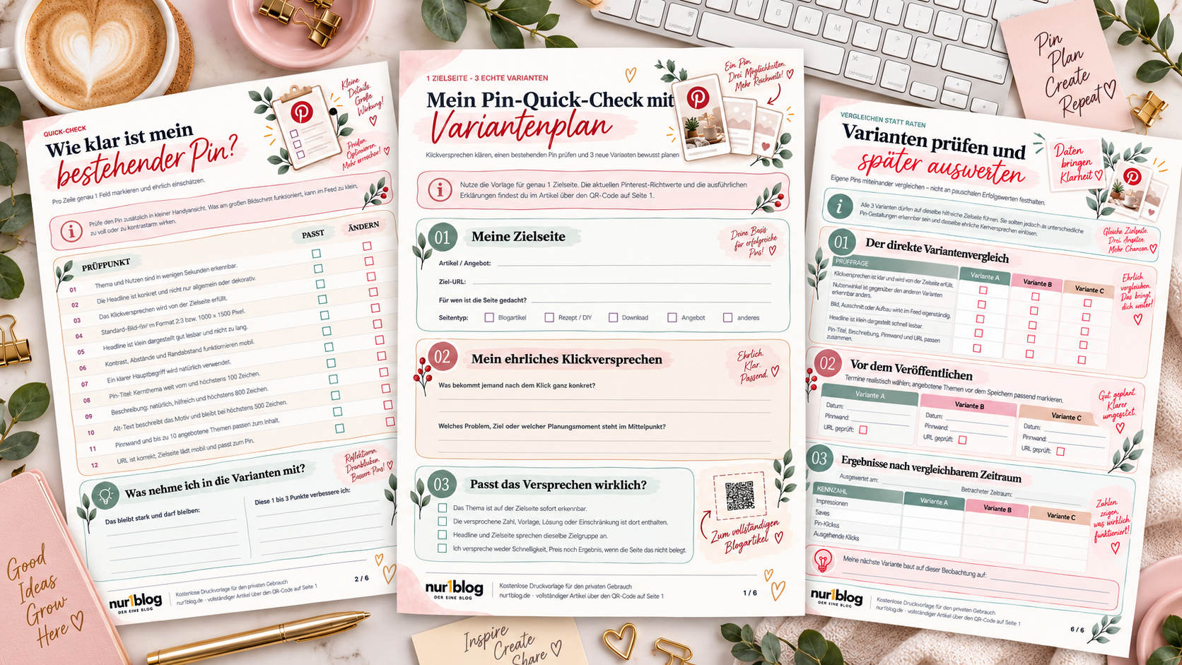 Vorschaubild des kostenlosen 6-seitigen Pin-Quick-Checks zum Prüfen eines Pinterest-Pins und Planen von 3 Pin-Varianten