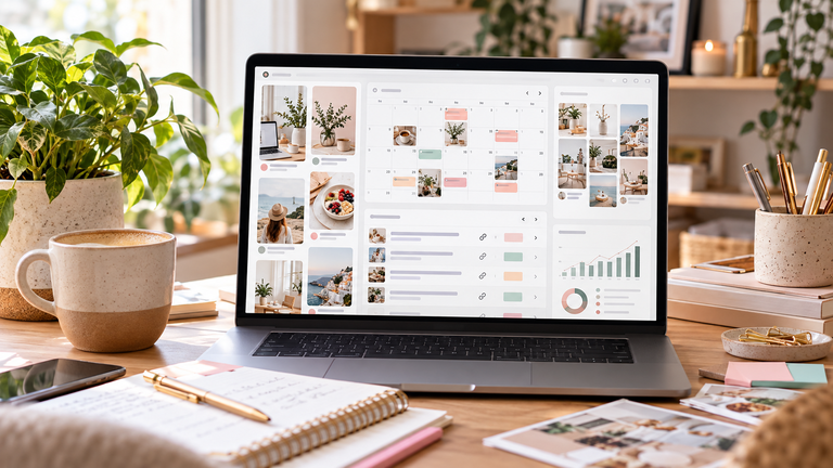 Pinterest-Redaktionsplan für Blogger mit Blogartikeln, Pin-Varianten und Kalenderplanung