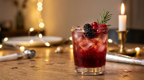 Winter Berry Mocktail mit Beeren als alkoholfreier Silvester-Drink